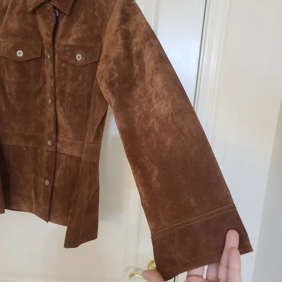 Eddie Bauer | 100% Suede Jacket and Suede Maxi Skirt Set Seattle Suede Washable - Picture 6 of 16